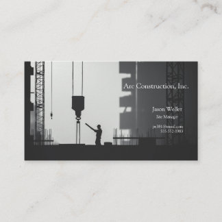 Construction worker with crane business card