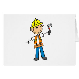 Construction Worker with Hammer Card