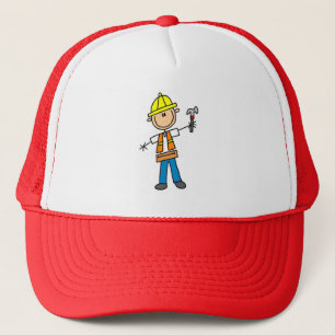 Construction Worker with Hammer Hat