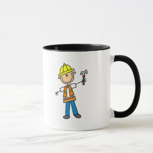 Construction Worker with Hammer Mug