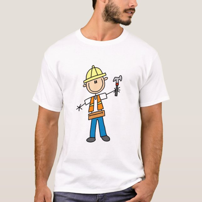 Construction Worker with Hammer T-Shirt (Front)