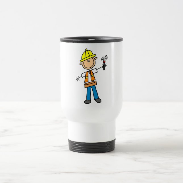 Construction Worker with Hammer Travel Mug (Center)