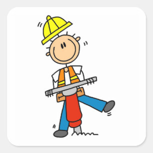 Construction Worker With Jack Hammer Gifts Square Sticker