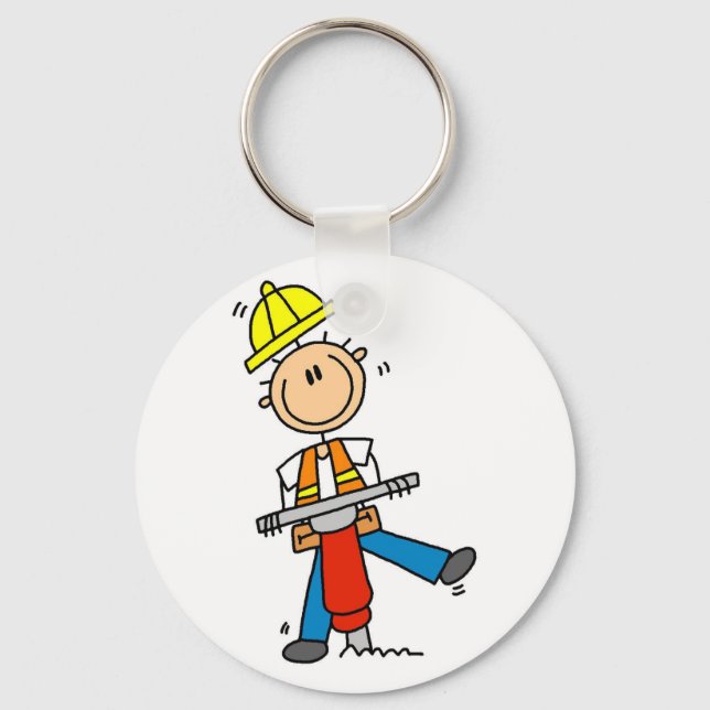 Construction Worker with Jack Hammer Key Ring (Front)