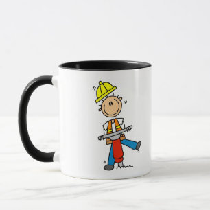 Construction Worker with Jack Hammer Mug