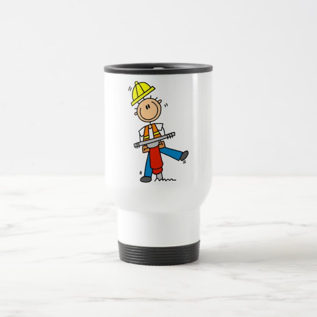 Construction Worker with Jack Hammer Travel Mug (Center)