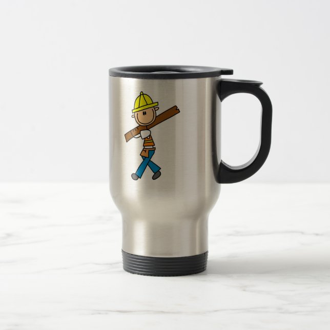 Construction Worker with Lumber Mug (Right)
