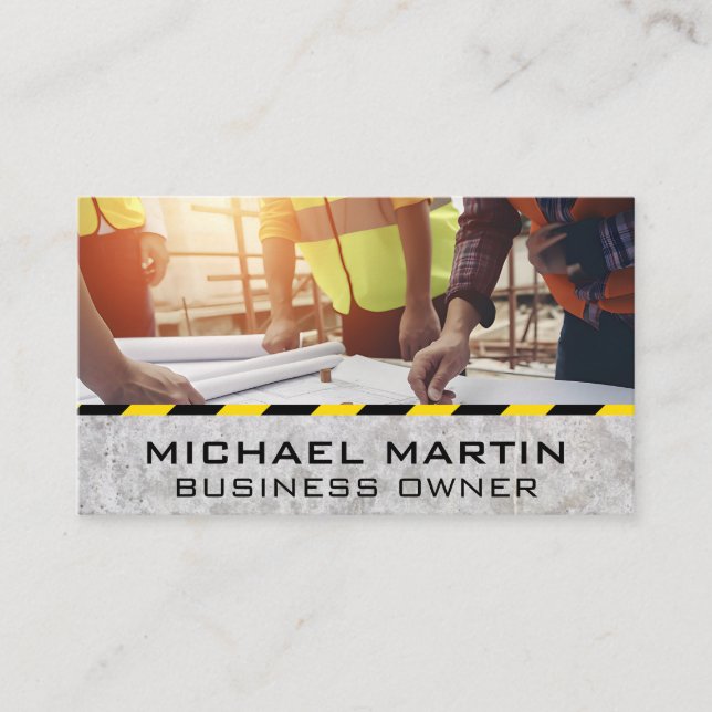Construction Workers | Architect | Engineers Business Card (Front)