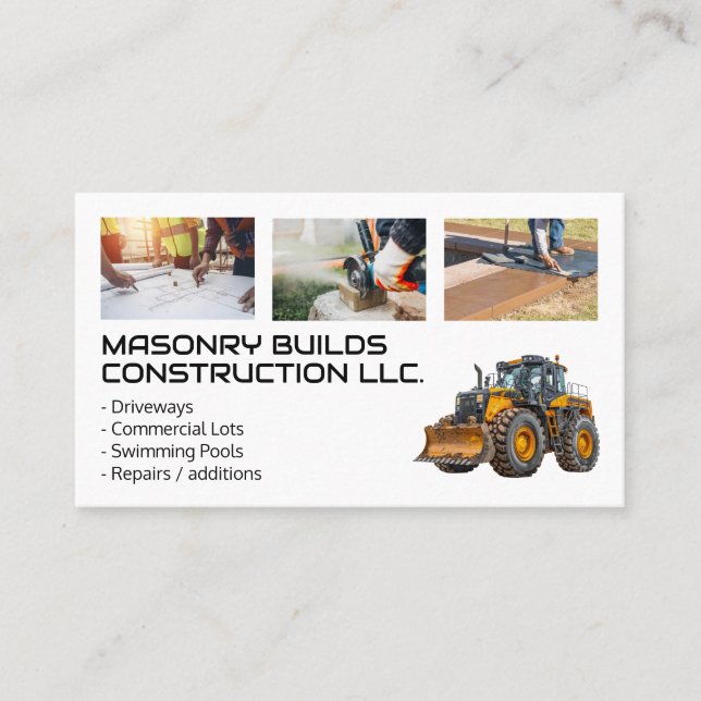Construction Workers | Heavy Machinery Business Card (Front)