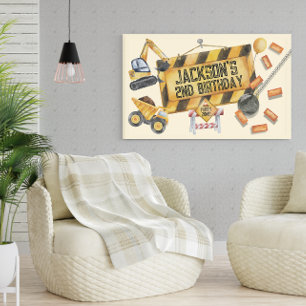 Construction Wrecking Ball Birthday Party Banner