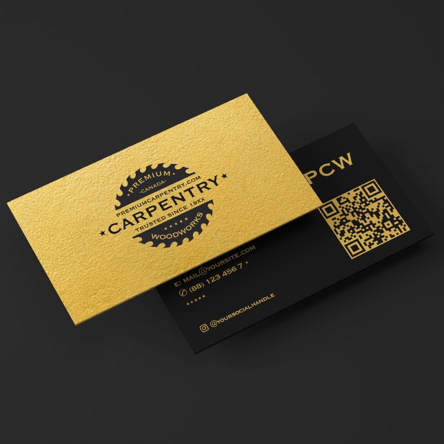 Construction Yellow Black Saw Modern Carpenter Business Card (Construction Yellow Black Saw Modern Carpenter Business Card
)