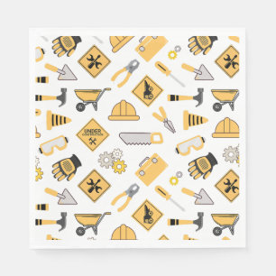 Construction Yellow Boys Dump Truck Birthday Napkin