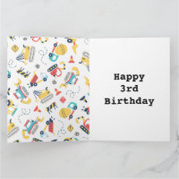 Construction yellow trucks car 3rd birthday 