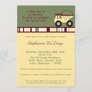 Construction Zone Baby Shower Invitation