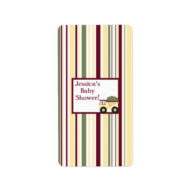 Construction Zone Small Candy Bar Wrapper Label (Front)