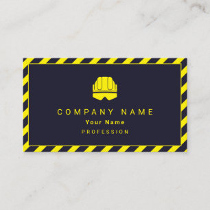Construction zone tape frame and logo business card