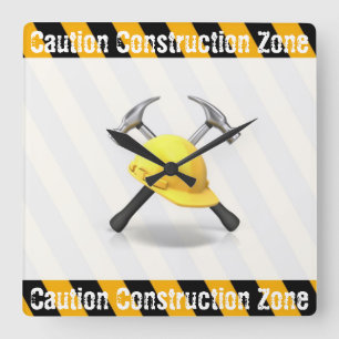 Construction Zone Wall Clock
