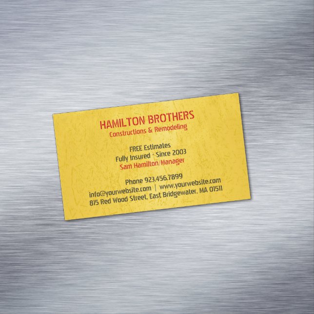Constructions Handyman Magnetic Business Card (In Situ)