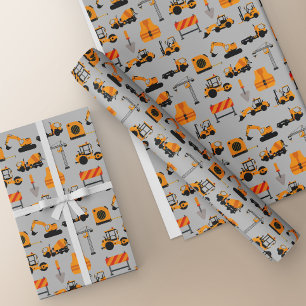 Constructions Trucks Wrapping Paper