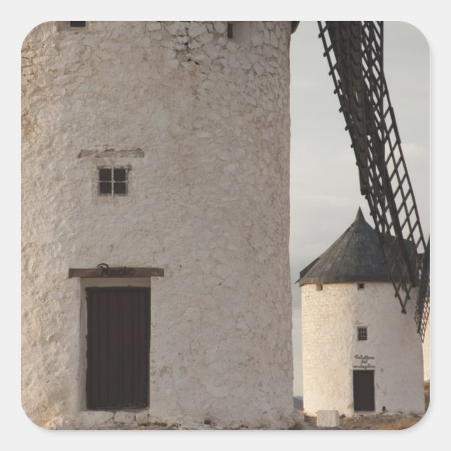 Consuegra, antique La Mancha windmills Square Sticker (Front)