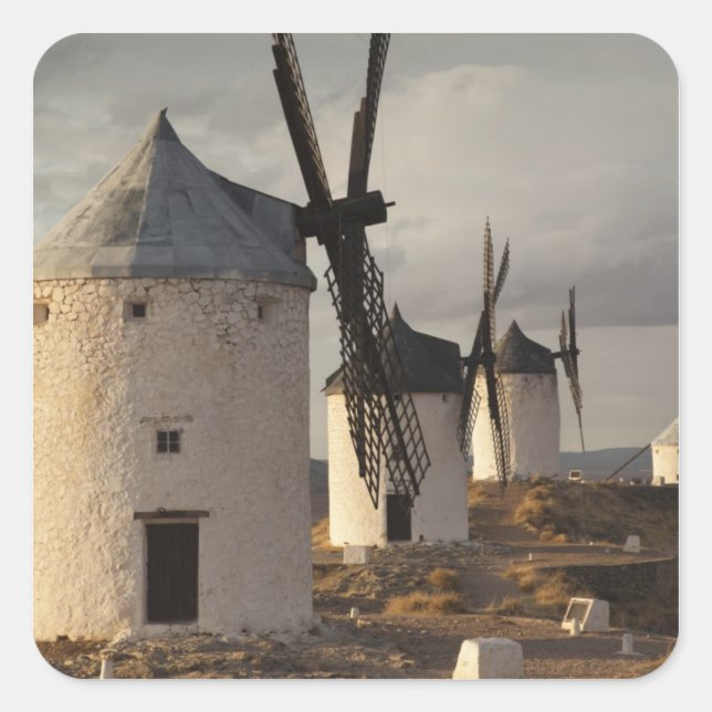 Consuegra, antique La Mancha windmills Square Sticker (Front)