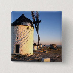 Consuegra, La Mancha, Spain, windmills 15 Cm Square Badge