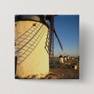 Consuegra, La Mancha, Spain, windmills and 15 Cm Square Badge