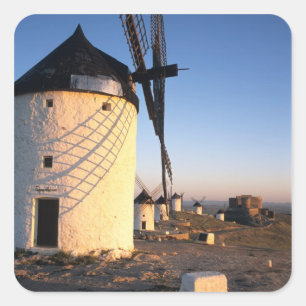 Consuegra, La Mancha, Spain, windmills Square Sticker