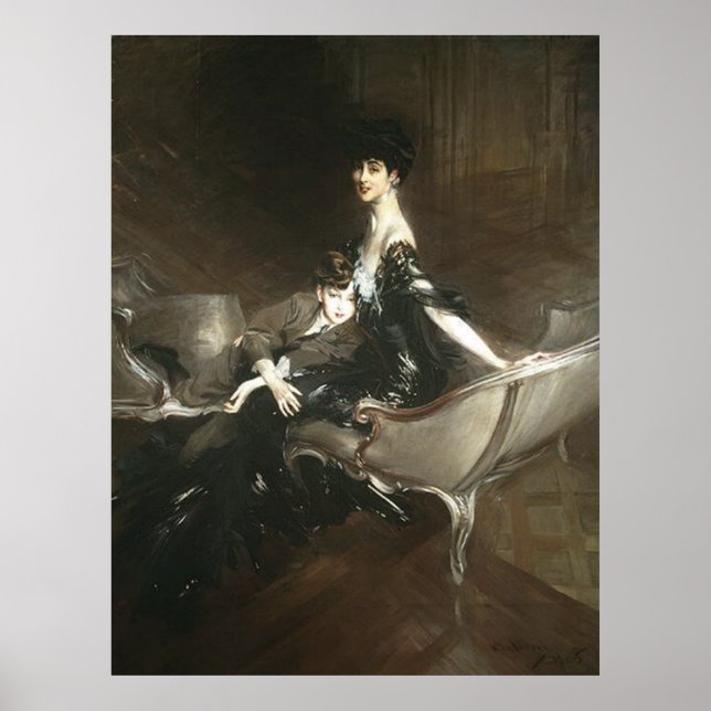 Consuelo Vanderbilt and Son Ivor, Giovanni Boldini Poster (Front)
