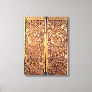 Consular diptych Anastasius carved Canvas Print