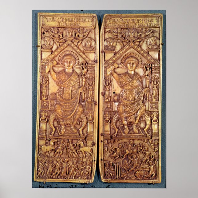 Consular diptych Anastasius  carved Poster (Front)