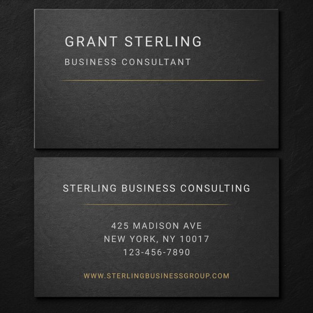Consultant Black Professional  Business Card (Creator Uploaded)