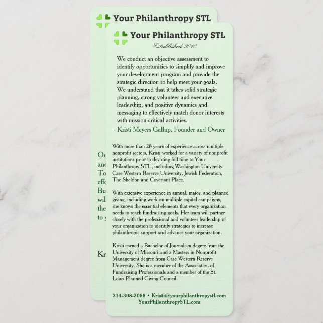 Consultant Brochure Skinny Invitation (Front/Back)