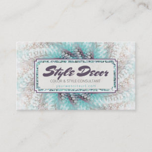 Consultant Business Aqua Purple Abstract Swirl Card