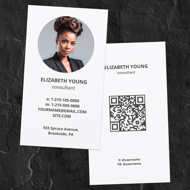 Consultant Custom Photo and QR Business Card (Custom Photo and QR Business Cards)