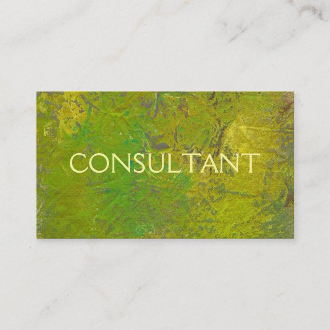 Consultant green colourful fun unique painting art business card (Front)