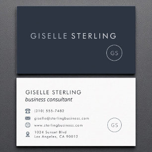Consultant Luxury Navy Blue Modern Elegant Business Card