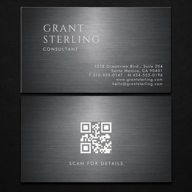 Consultant Metallic QR Code Business Card (Creator Uploaded)