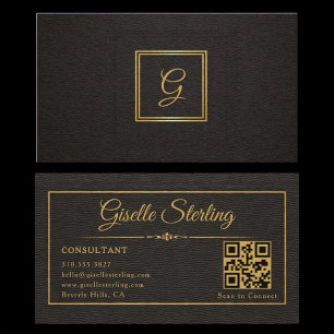 Consultant Monogrammed QR Code Business Card