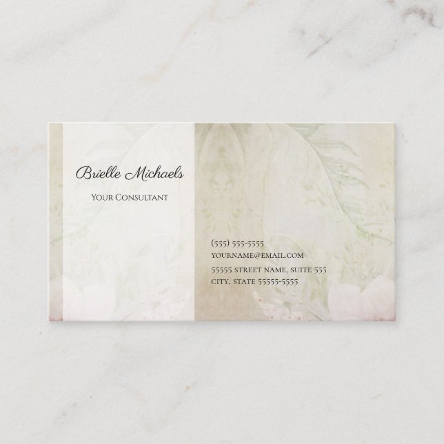 Consultant Neutral Botanical Business Card (Front)