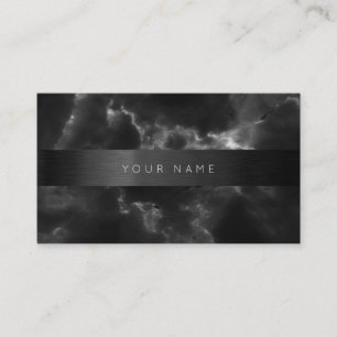 Consulting Black Grey Abstract Marble Vip Business Card