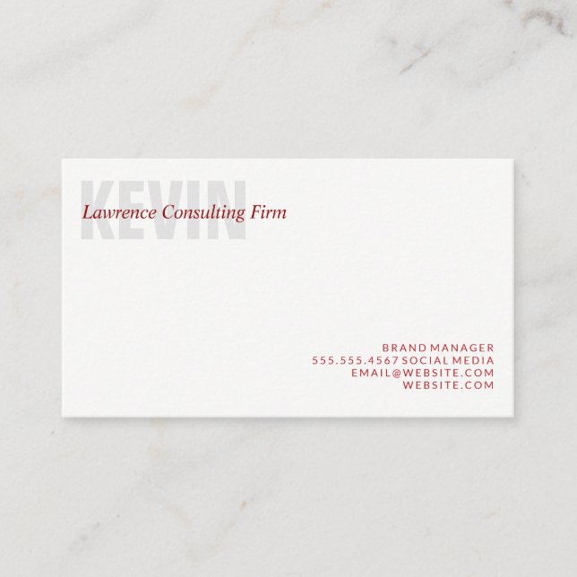 Consulting | Corporate | Firm Business Card (Front)