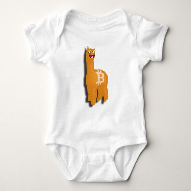Consumer Friendly Bitcoin Alpaca (Baby Baby Bodysuit (Front)