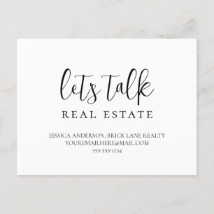 Contact Info Let's Talk Real Estate  Postcard