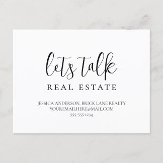 Contact Info Let's Talk Real Estate Postcard