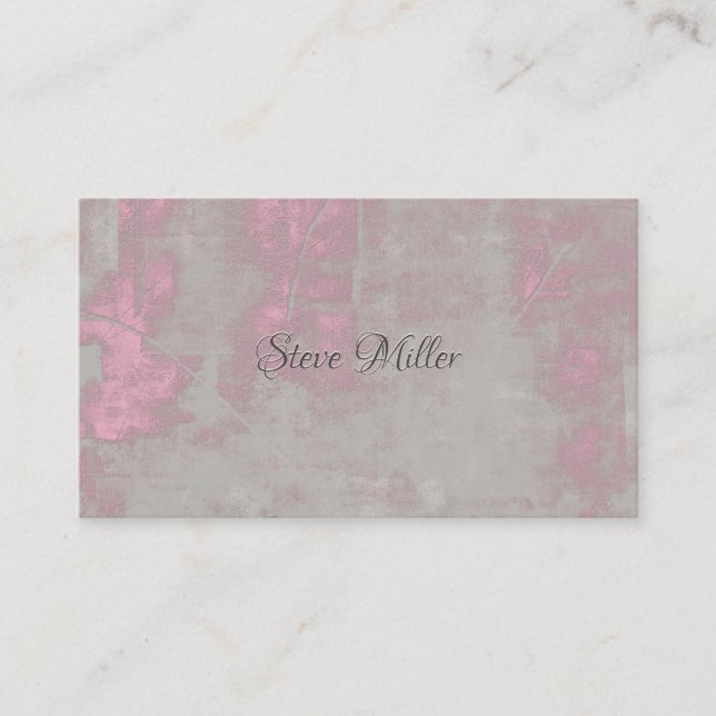 Contact Me artistic stylish pink grey Nr42 Business Card (Front)