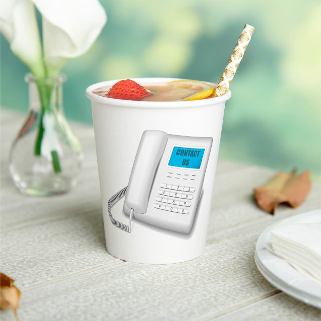 Contact Us Telephone Customer Support Phone Paper Cups (Creator Uploaded)