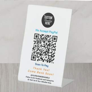 Contactless Business Pedestal Sign With Logo