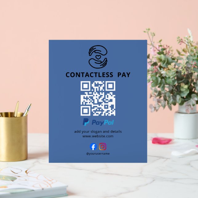 Contactless Pay QR Code Sign  (Wedding)