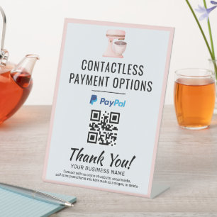Contactless Pay QR Code Sign PayPal Bakery